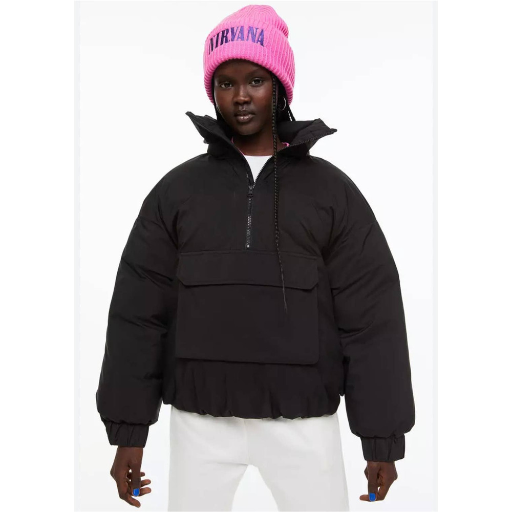 H&M Black Padded Jacket Water Repellent Windproof Ski Anorak Women's S
